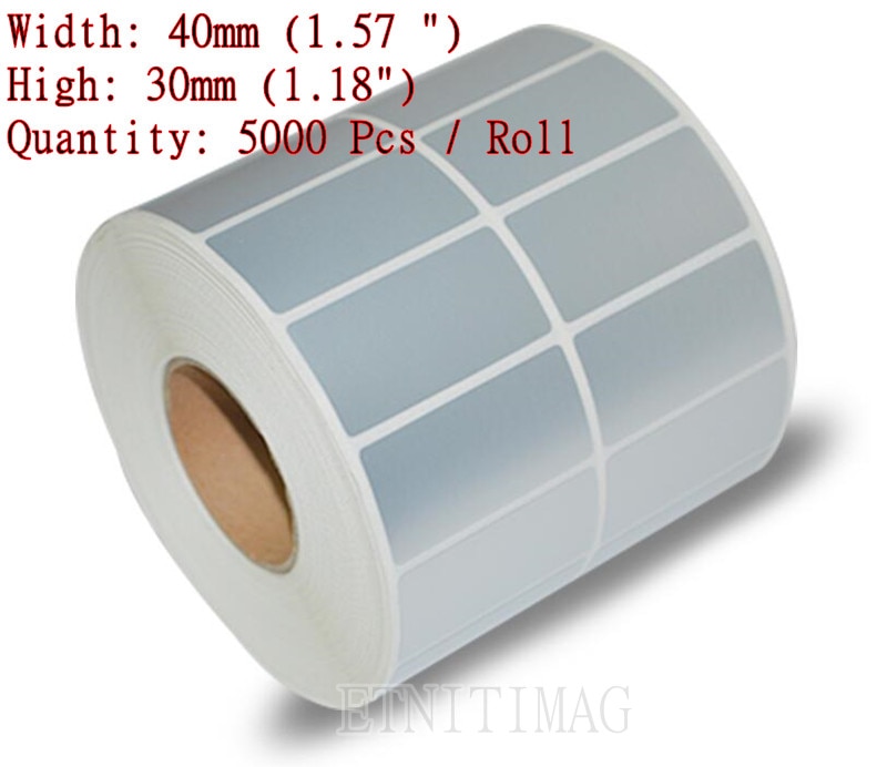 5000 sheet/roll ڱ   ƼĿ 40mm x 30mm   ǹ pet   tearproof  ֹ 